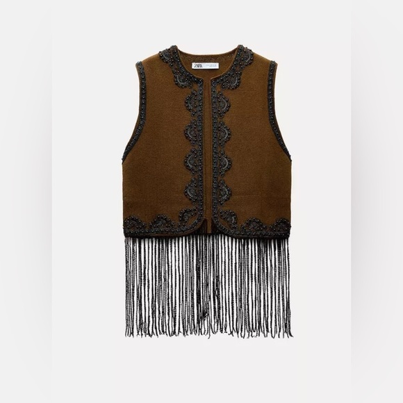 🔥🔥🔥Zara Beaded Knit Vest - Picture 1 of 6
